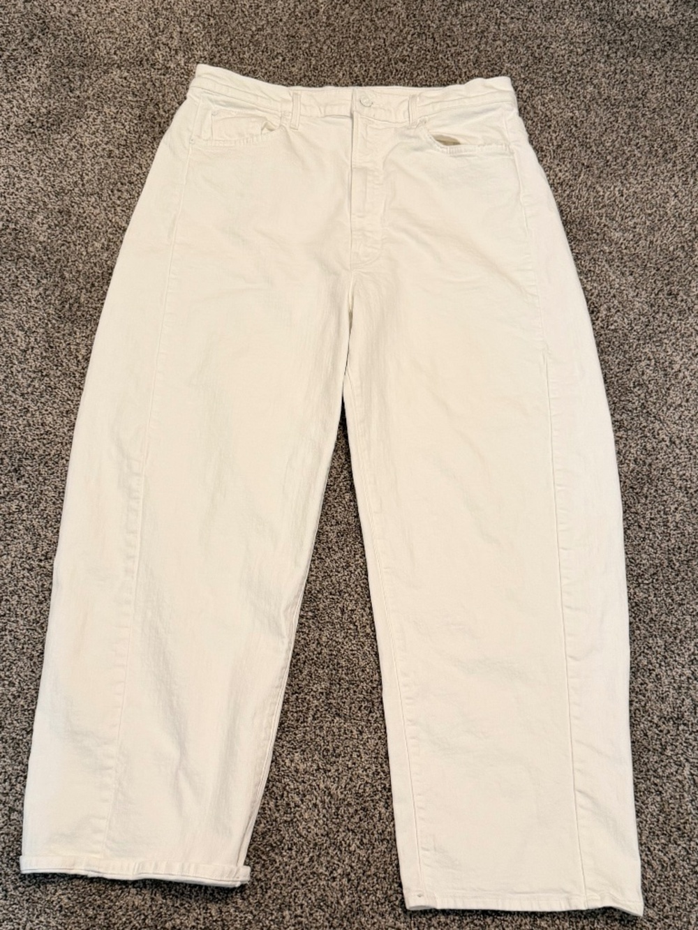 MOTHER Half Pipe Ankle Jeans in White Women's Size 34